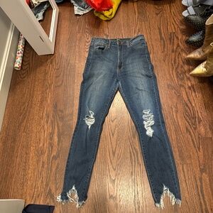 Just black distressed denim